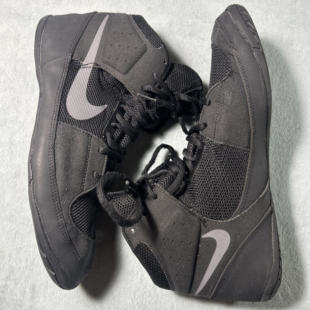 Nike Fury Wrestling Shoes Mens 10.5 AO2416 010 MMA Black Dark Grey